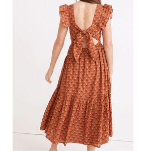MADEWELL Ruffle Strap Tiered Midi Dress medium